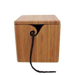 Couleur marron poussiéreux finition lisse porte-fil en bois durable forme de bol rond accessoire de tricot en bois au design unique fabriqué à la main - Product Image 3