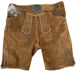 Pantalones de Cuero Bávaros Tradicionales para Oktoberfest, Personalizados, Cortos, para Hombre - Product Image 1