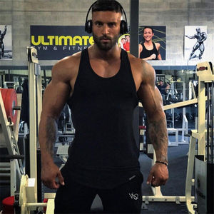 Débardeur d'entraînement de gymnastique pour hommes, imprimé personnalisé 100% coton côtelé, vêtements de rue de fitness sans manches de haute qualité - Product Image 5