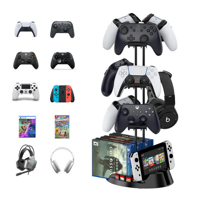STARTRC GAMES 3 Tier Wired Desk Controller Holder ABS Aluminum for Pro Controller Gaming Accessories Headset Stand
