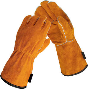 Guantes de seguridad de cuero de vaca reforzados de alta resistencia de calidad superior Guantes de trabajo industriales de soldadura anticorte impermeables - Product Image 1