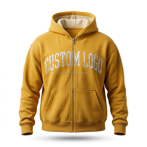 Sudaderas con Capucha Personalizadas para Hombre, 100% Algodón, Estilo Urbano, Color Negro, con Cierre, Técnica de Teñido Liso, Venta al Por Mayor para Invierno - Product Image 5