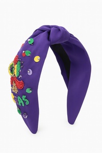 Accesorio para el cabello bordado con fuegos artificiales vibrantes azules para mujeres y niñas, tocados de fiesta de Festival de tela con cuentas para eventos especiales - Product Image 3