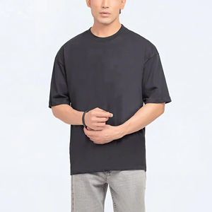 Top Premium qualité 100% coton hommes T-Shirt surdimensionné goutte épaule couleur unie personnalisé sérigraphié tricoté hommes T-Shirt - Product Image 5