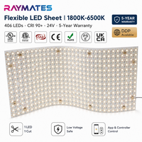 Lámina de Luz LED RAYMATES, Panel de Luz LED Flexible Cortable, Color Blanco, 24V, Panel LED Inteligente Flexible para Debajo de la Piedra