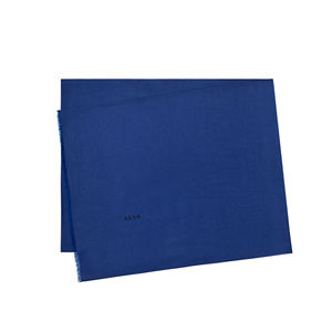 Conjunto de Pañuelos de Moda, Pañuelo Rectangular de Seda y Algodón Azul Liso con Borlas - Product Image 1