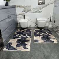 Karpet Bunga Abu-abu DarianA Plush 75x150 cm Poliester Lembut Tipis Anti Selip Dapat Dicuci Mesin Alas Lateks Modern Persegi Panjang Tahan Lama