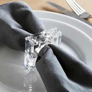 Anneaux de serviette en acrylique tendance, meilleur design, prix de gros, porte-serviettes en acrylique pour la maison, l'hôtel, la vaisselle - Product Image 2