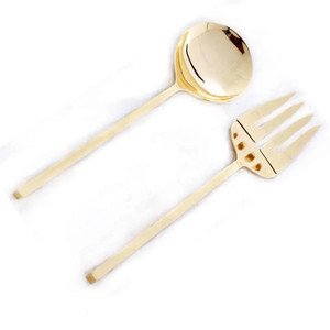 Ensemble de couverts en acier inoxydable doré de qualité supérieure, finition miroir, parfait pour une cuisine élégante, des dîners et des fêtes, vente en gros en provenance d'Inde - Product Image 1