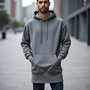 Sudadera con capucha de gran tamaño de tela pesada 400 GSM para hombre, sudadera deportiva informal, sudadera con capucha transpirable a prueba de viento para hombre - Product Image 6