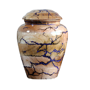 Urna de cremación Art Deco hecha a mano de madera para cenizas de adultos Capacidad de 4-5L - Product Image 1