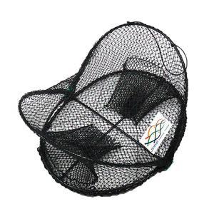 Red de pesca cangrejo olla trampa olla jaula bolsa tejida plegable cangrejo trampa pescado HDPE plegable gran oferta para pesca cuadrado negro fuerte 30cm - Product Image 1