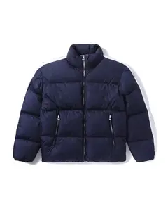 Veste d'hiver pour homme de haute qualité à bas prix, doudoune matelassée à fermeture éclair, veste oversize pour homme, veste à bulles de couleur unie - Product Image 5