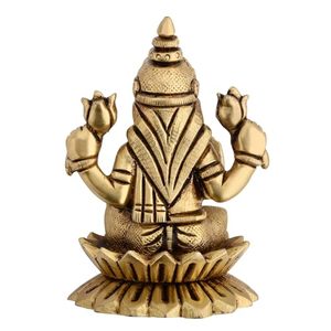 Lakshmi ทองเหลืองขัดเงา Murti สำหรับตกแต่งบ้านเทคนิคการพิมพ์ลาย gravure - Product Image 4