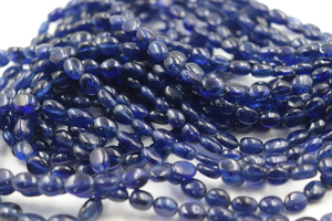 ลูกปัดไพลินสีน้ำเงินคุณภาพ AAA ขนาด 4*6 มม. ยาว 16 นิ้ว รูปทรงวงรีเรียบ สำหรับทำเครื่องประดับ แหวนแต่งงาน และแหวนหมั้น - Product Image 2