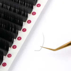 Extensions de cils individuels de marque privée super denses naturels longs meilleurs cils végétaliens en faux vison cils individuels en gros