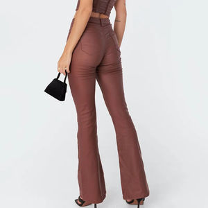 2025กางเกงหนัง PU สำหรับผู้หญิงกันน้ำกันลมระบายอากาศเป็นมิตรต่อสิ่งแวดล้อมสไตล์ด้านหน้าสูง - Product Image 2