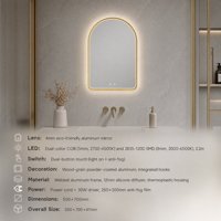 Miroir de salle de bain anti-buée éclairé par l'avant, à intensité variable en continu, personnalisé en usine, vente en gros