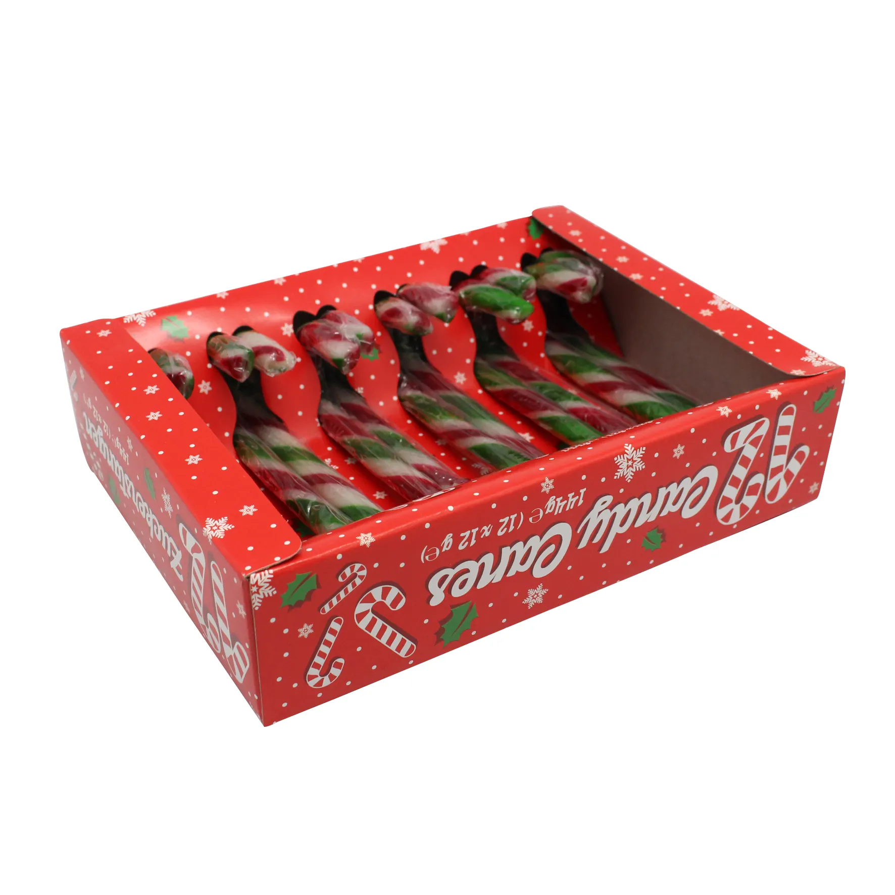 Sweet Flash 12x12g Candy Canes Display Box red-white-green Xmas Canes Box High Quality Premium Product 2022 NEW