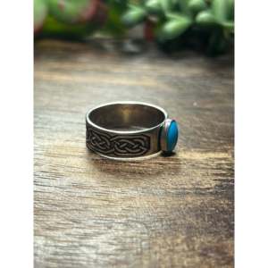 Bague en argent sterling turquoise Sleeping Beauty, sertie clos, bijou en pierre naturelle pour le quotidien - Product Image 4