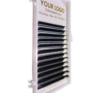 Bandejas de extensión de pestañas de Cachemira de terciopelo personalizado mate oscuro Premium JB/C/D Aplicación de belleza Mezcla de longitud Extensiones de pestañas de 0,15mm - Product Image 4