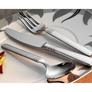Regalo de boda de lujo Mango rectangular de plata Juego de cubiertos para acampar al aire libre con juego de cubiertos modernos de acero inoxidable - Product Image 2