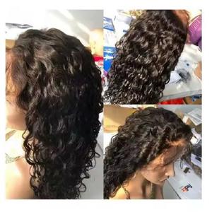 Venta al por mayor barato crudo indio virgen rizado cabello humano HD peluca frontal de encaje completo cabello humano natural transparente peluca frontal de encaje - Product Image 5