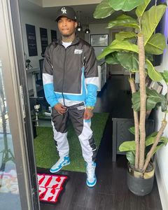 OEM Custom Men's Outdoor Waterproof Sports Polyester Nylon Print Reflective Windbreaker Track Jacket and <b>Pants</b> Set Tracksuit Men - Product Image 2