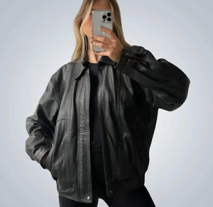 แจ็กเก็ตหนังสำหรับผู้หญิงแจ็กเก็ตหนังสำหรับเสื้อผ้าแฟชั่นออกแบบโลโก้ได้ตามต้องการ - Product Image 1