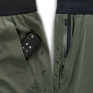 Men's Sporty Style Gym Training Shorts Breathable Four-way Stretchy Mid Waist <strong>Compression</strong> Plain Dyed 2 in 1 Fitness Shorts - Product Image 4