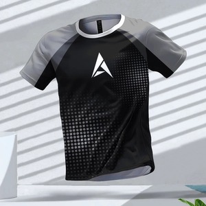 Camiseta deportiva para correr para hombre, transpirable, de secado rápido, manga corta, cuello redondo, logotipo personalizado frontal, 100% algodón Premium - Product Image 6
