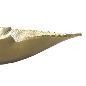 Bandeja para servir de aluminio de estilo moderno, cuenco para el hogar, restaurante, hoteles, Plato decorativo de frutas con diseño de hojas poco profundas doradas - Product Image 3