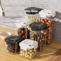 Boîte de conservation sous vide, pot hermétique, boîte alimentaire à pompe à pression, boîte de rangement en plastique transparente empilable multifonctionnelle