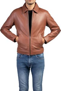 Chaqueta de Abrigo para Hombre, Chaquetas para Hombre, Cuerpo de Lana, Mangas de Cuero PU, Chaqueta de Cuero PU de Corte Ajustado para Hombre ODM, Chaqueta de Motociclista con Cremallera - Product Image 4