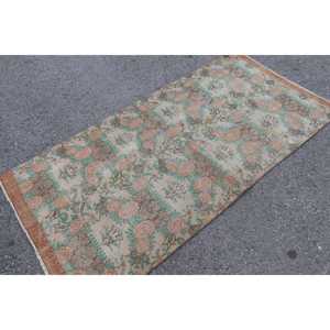 พรมตุรกี 3.2x6.4 ฟุต สีน้ำตาลเขียว พรมขนสัตว์โมร็อกโกแบบวินเทจ - Product Image 1