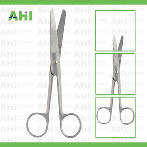 Ciseaux de pansement manuels AHI de haute qualité, à lame droite et arrondie, 130 mm, en acier inoxydable chirurgical, certifiés CE, instrument médical de classe II - Product Image 2