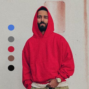 Sweat-shirts pour hommes personnalisés brodés au printemps, logo, sans cordon de serrage, doublure unie, long, 100% coton, poids lourd, tissu éponge français, anti-rétrécissement - Product Image 5