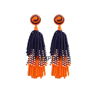 Boucles d'oreilles perlées Clemson Tigers Gameday-Couleurs officielles de l'équipe | Montrez votre esprit de tigre avec des bijoux artisanaux - Product Image 3