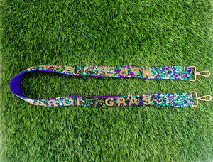 Bolso con cuentas de lentejuelas Mardi Gras para mujer, hecho a mano con correa colorida ajustable, diseño de moda hacia adelante, cinturón de Metal festivo - Product Image 2