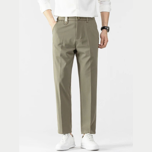 Pantalons chino décontractés pour hommes de qualité supérieure, taille haute, coupe droite, tissu en coton et élasthanne, fournisseur en gros BD - Product Image 2