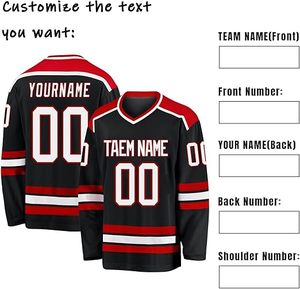 Maillot de hockey sur glace personnalisé pour hommes 2025, sweat-shirt de sport, broderie de lettres et de chiffres, écologique, séchage rapide, sublimation, service OEM - Product Image 2