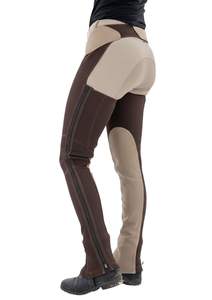 Pantalones de Cuero Genuino Premium para Mujer, Corte Ajustado, Dos Tonos, para Montar a Caballo y con Estilo - Product Image 4