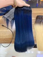Os bleu cheveux raides vierge cuticule cheveux alignés échantillon gratuit paquets de cheveux vierges avec fermeture prix de gros