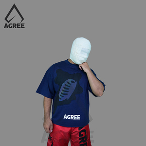 AGREE SPORTS T-shirt Homme Personnalisé Bleu Marine Coupe Boxy Épaules Dénudées Coupe Courte 100% Coton Épais Imprimé Vente en Gros - Product Image 2