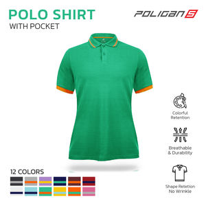 Poligan <b>S</b> Polo Shirts Montagut <b>Women</b> Micro Polyester 100% Light <b>Weight</b> Breathable PS014 Wholesales From Thailand Factory - Product Image 2