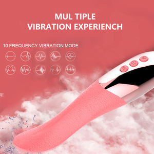 Grande leccare spingendo doppio vibratore stimolazione del punto G giocattoli del sesso della donna prodotti per adulti vibratori della lingua leccata orale - Product Image 3