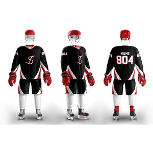 Uniformes de hockey sobre hielo personalizados, ropa de juego de equipo de impresión por sublimación completa, conjunto de traje de pantalones de Jersey personalizado - Product Image 1