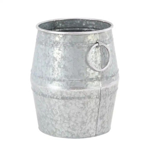 Nouveau jardinière de fleurs en fer galvanisé de forme ovale gris fini pour pot de fleur décoratif et jardinières de salon - Product Image 6