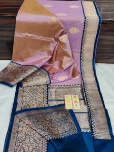 Fabricado a medida en telas de seda de brocado de color pastel claro y saris ideales para diseñadores de moda y tiendas de moda para reventa - Product Image 5