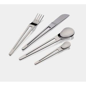 Couverts de mariage de qualité supérieure, acier inoxydable de qualité supérieure, finition argent, plat, Design moderne martelé, poignée - Product Image 3